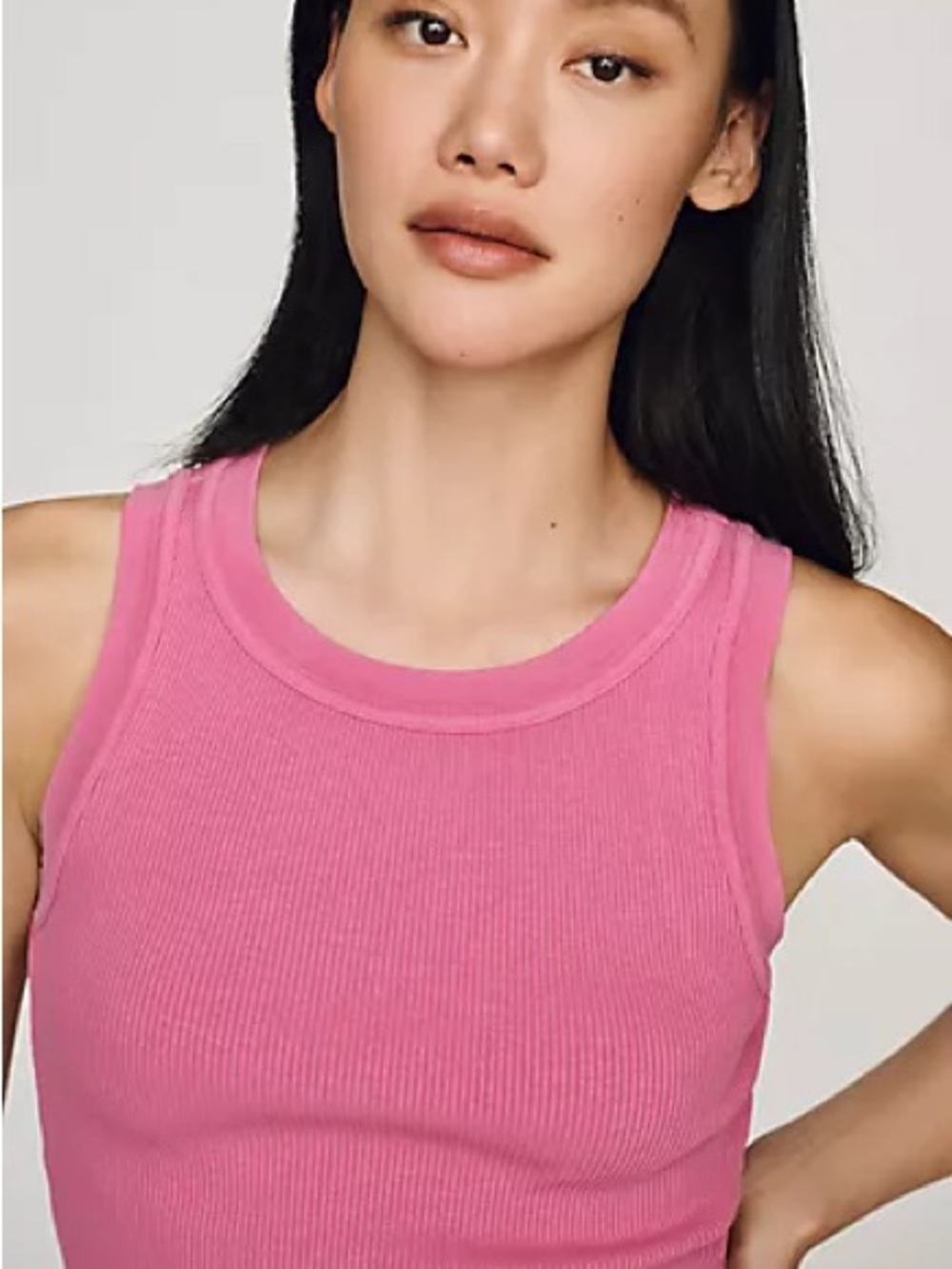 Nwot Anthropologie Ribbed Pink Tank Top - Women's Sleeveless Knit